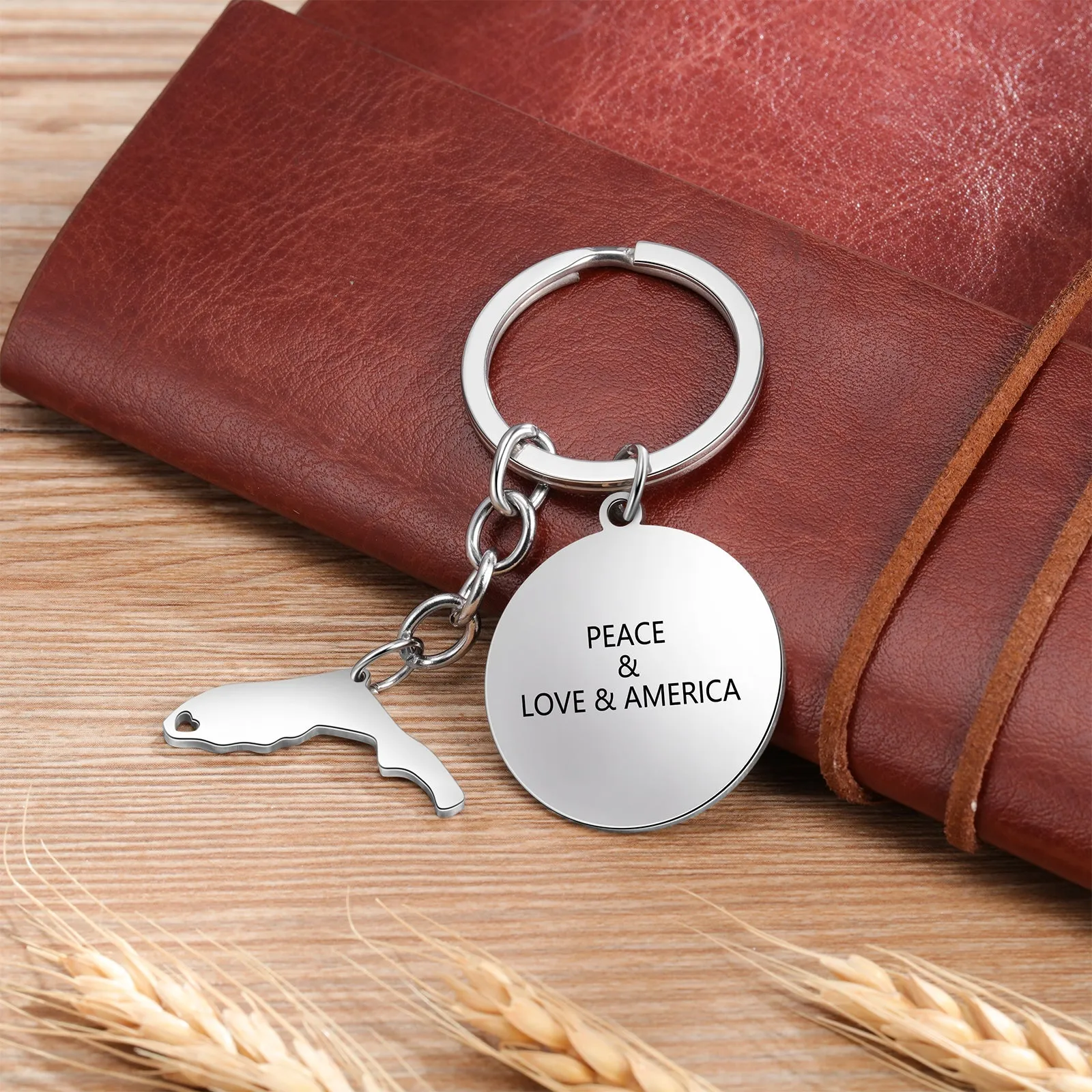 Custom Map Keychain- Custom Map State Keychain For Him