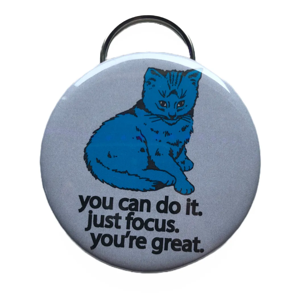 Focus Cat Keychain - Blue